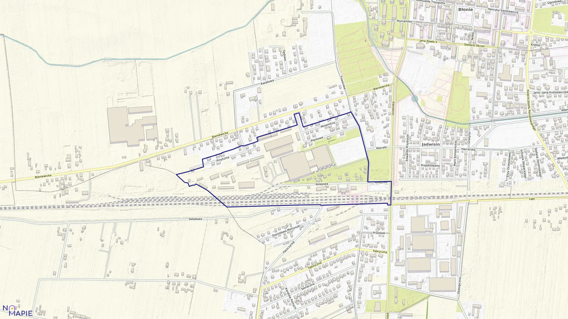 Mapa obrębu 0025 w gminie Błonie