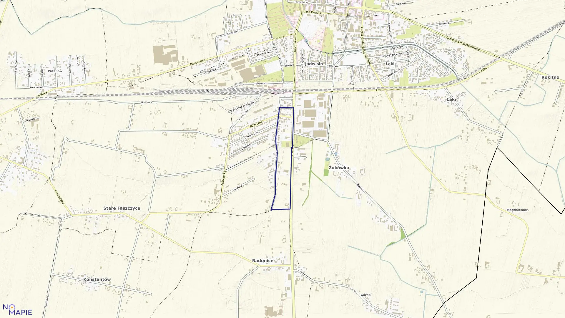 Mapa obrębu 0032 w gminie Błonie