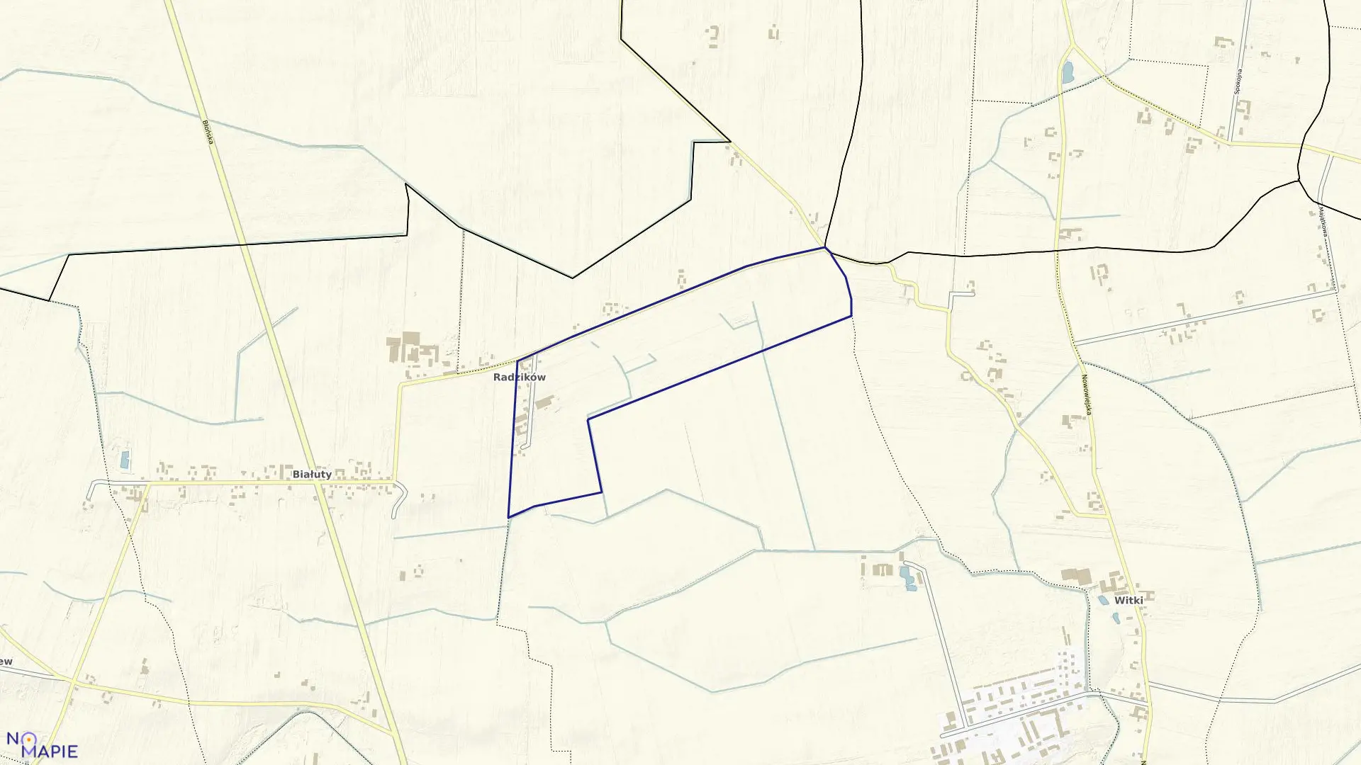 Mapa obrębu RADZIKÓW w gminie Błonie